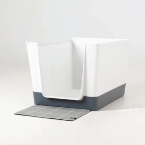 Indoor Dog Potty with High Walls and Low Entry for Small Dogs — Vertical Pad Holder, Splash Guard, and Clean Modern Design by DoggyBathroom (Regular, Dark Grey)